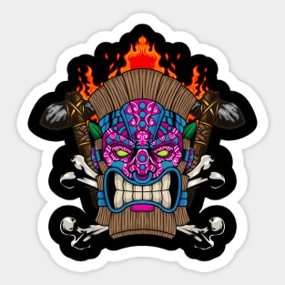 Tiki Mask 9.3 Sticker